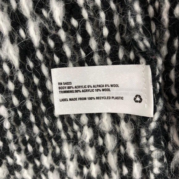 Gap Cardigan Sweater Women Small Black White Chevron Knit Long Sleeve Open Front - Picture 7 of 12